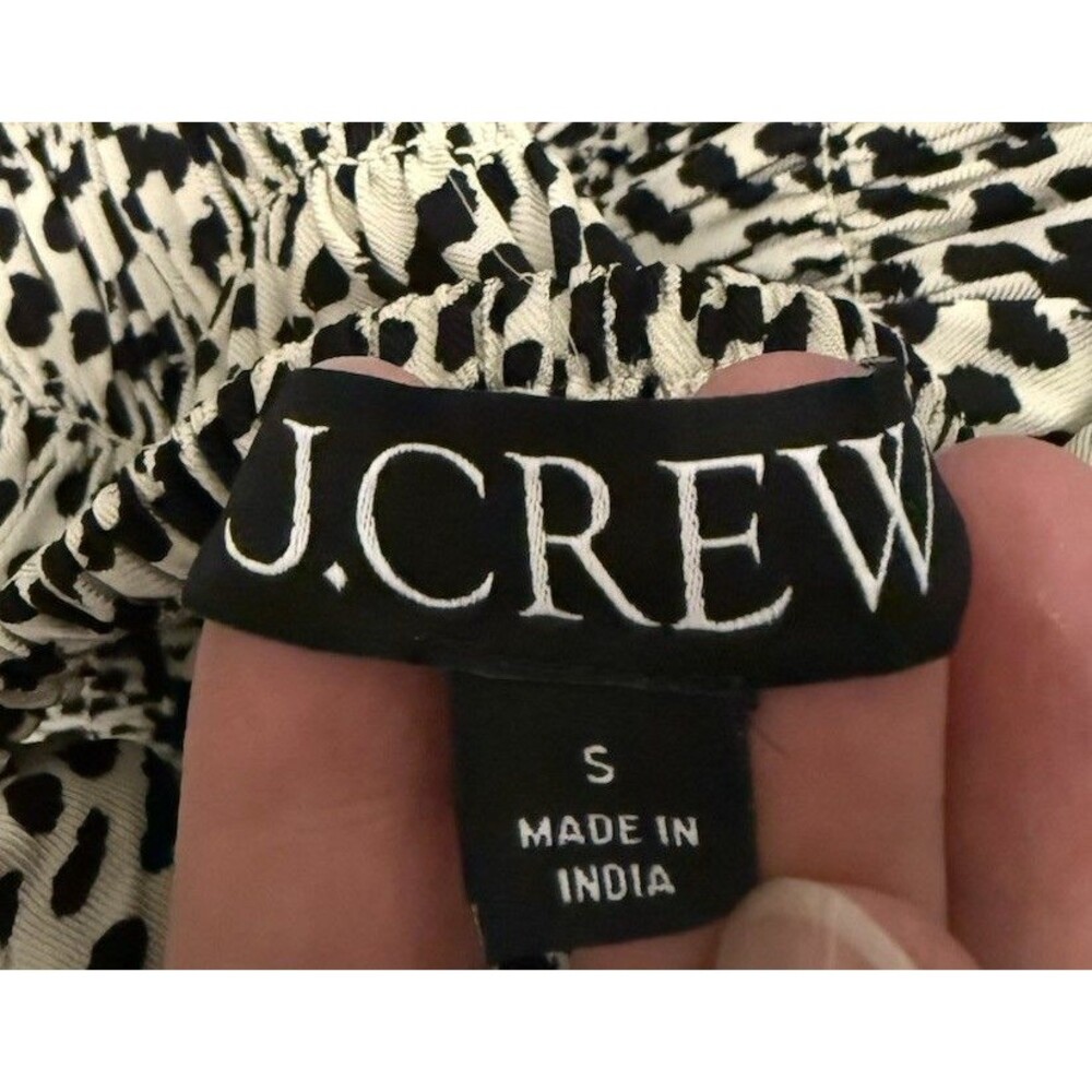 J. Crew Smocked Midi Dress Spot Print Size Small Animal Print Modern Neutral - Picture 3 of 7